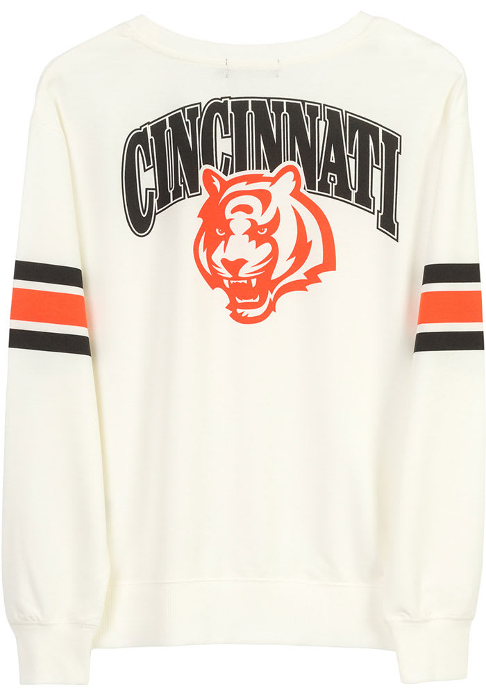 Junk Food Clothing Cincinnati Bengals Womens White Kickoff Crew Sweatshirt