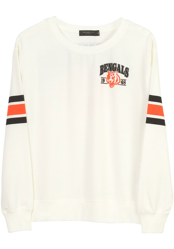 Junk Food Clothing Cincinnati Bengals Womens White Kickoff Crew Sweatshirt