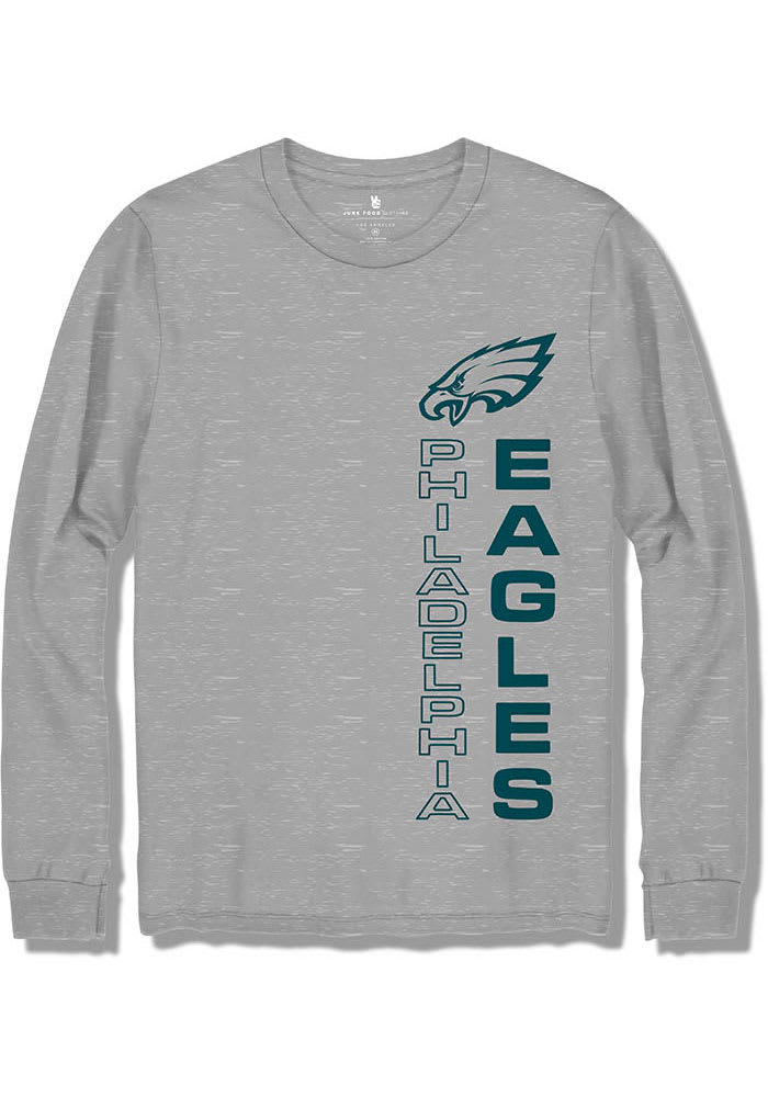 Men's Junk Food Heathered Gray Philadelphia Eagles Helmet T-Shirt