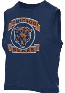 Junk Food Clothing Chicago Bears Womens Navy Blue Muscle Tank Top