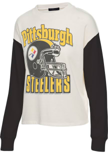 Junk Food Clothing Pittsburgh Steelers Womens White Contrast Crew Sweatshirt