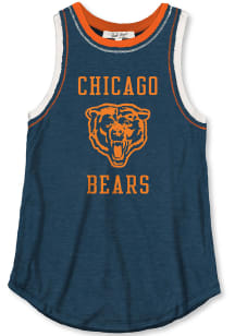 Junk Food Clothing Chicago Bears Womens Navy Blue Touchdown Tank Top