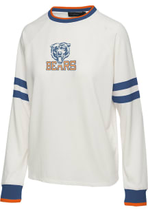 Junk Food Clothing Chicago Bears Womens White Football Crew Sweatshirt