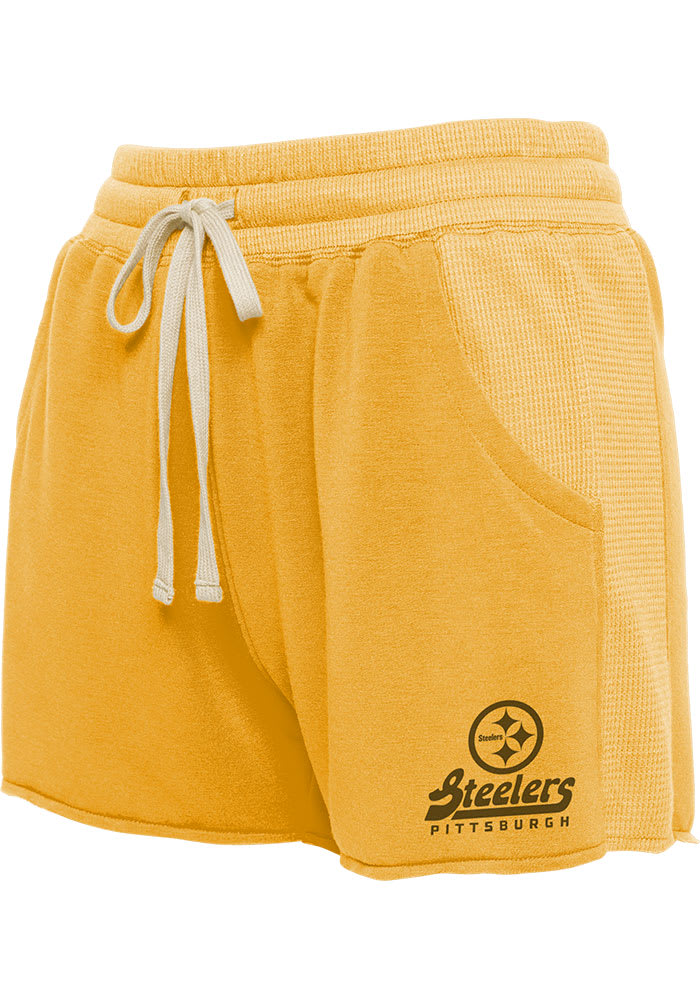 Junk Food Clothing Pittsburgh Steelers Womens Gold Mix Shorts