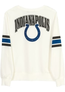 Junk Food Clothing Indianapolis Colts Womens White Kickoff Crew Sweatshirt