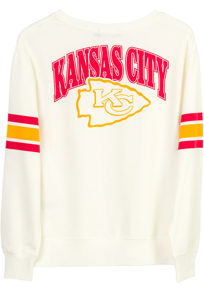 Junk Food Clothing Kansas City Chiefs Womens White Kickoff Crew Sweatshirt