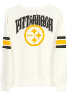 Junk Food Clothing Pittsburgh Steelers Womens White Kickoff Crew Sweatshirt