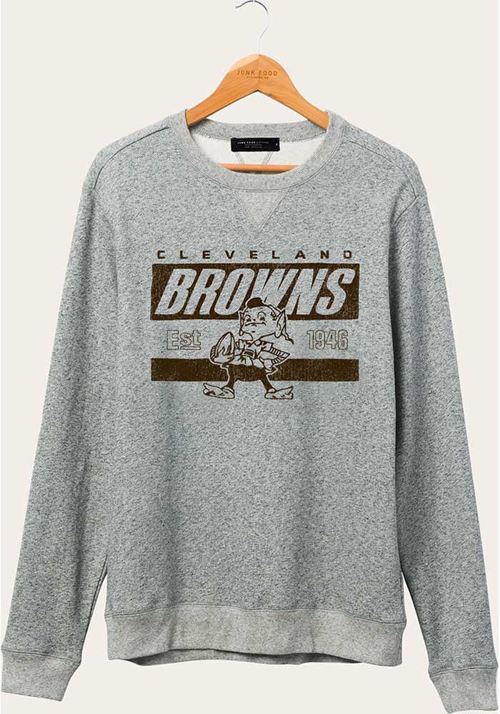 Men's Junk Food Brown/Orange Cleveland Browns Color Block Pullover  Sweatshirt