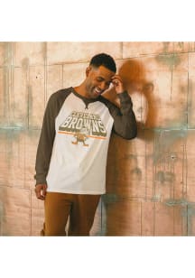 Junk Food Clothing Cleveland Browns White Color Block Long Sleeve Fashion T Shirt