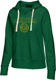 Junk Food Clothing Green Bay Packers Womens Green Raw Edge Hooded Sweatshirt