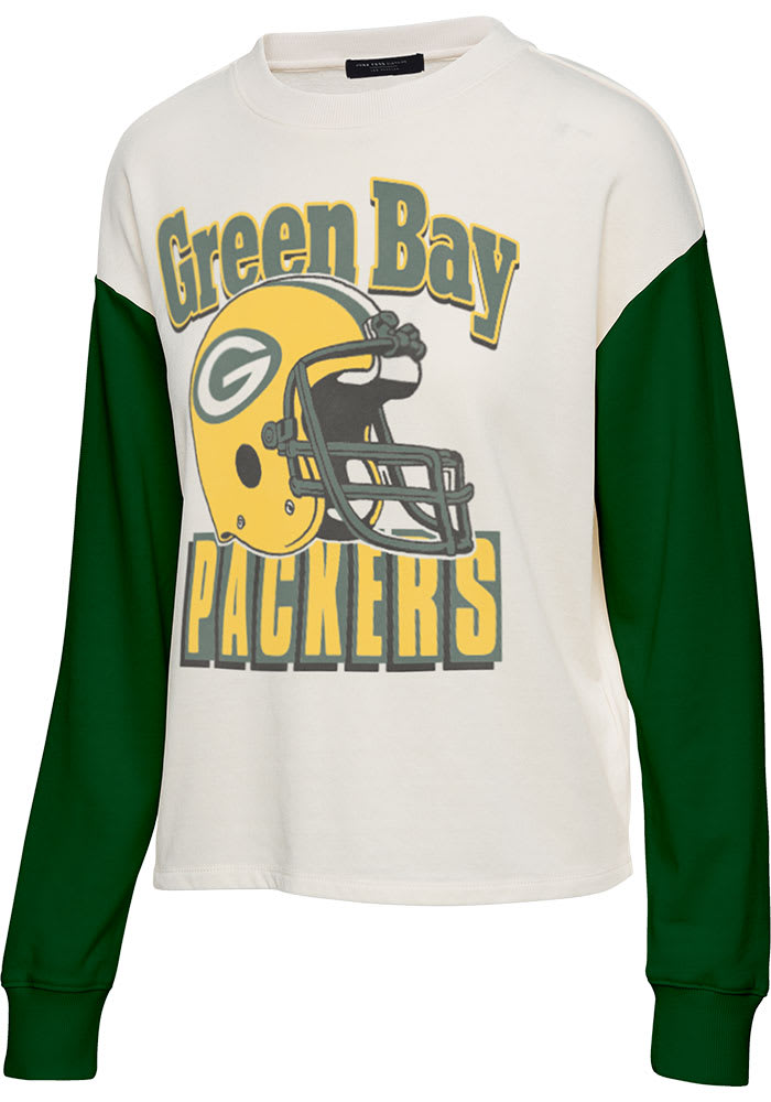 Women's Green Bay Packer Junk Food Green Pullover Hoodie