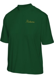 Junk Food Clothing Green Bay Packers Womens Green Mock Short Sleeve T-Shirt