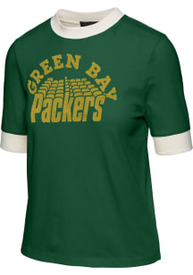 Junk Food Clothing Green Bay Packers Womens Green Ringer Short Sleeve T-Shirt