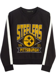 Junk Food Clothing Pittsburgh Steelers Womens Black Overtime Crew Sweatshirt