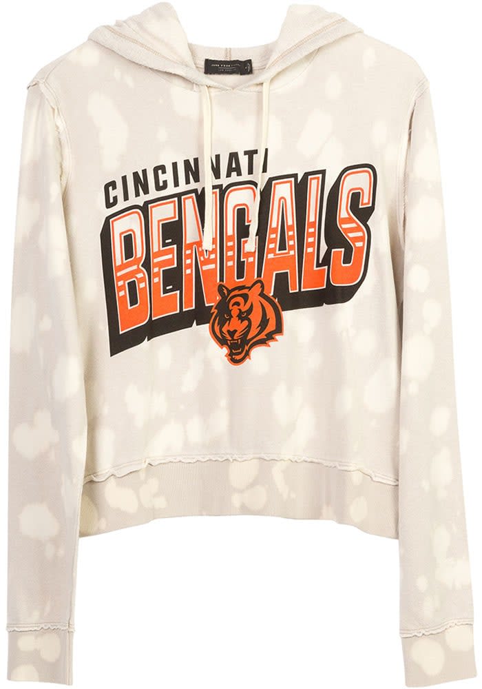 New Era Women's Cincinnati Bengals Orange Raw Edge Cropped Hoodie