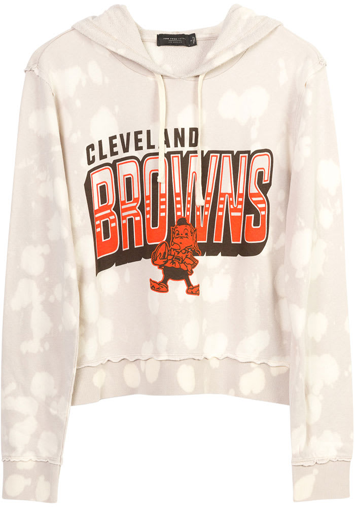 Junk Food Clothing Cleveland Browns Womens White Touchdown Hooded Sweatshirt