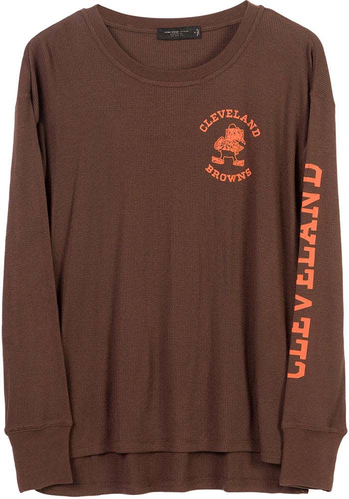 Junk Food Clothing Cleveland Browns Womens Brown Time Out LS Tee