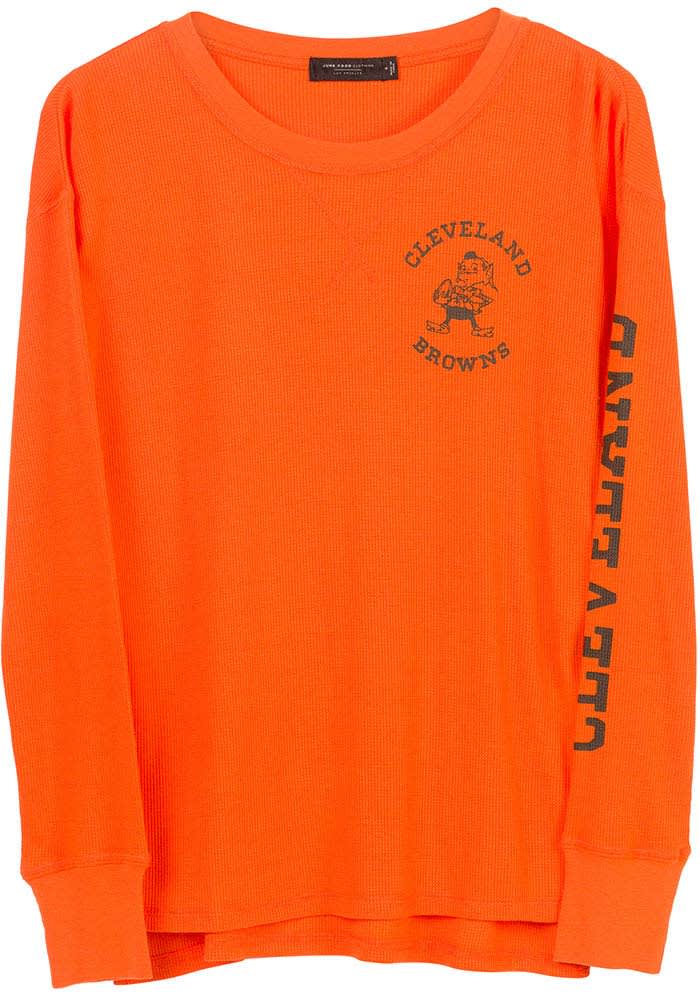 Junk Food Clothing Cleveland Browns Womens Orange Time Out LS Tee