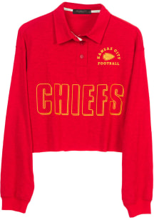 Junk Food Clothing Kansas City Chiefs Womens Red Old School LS Tee