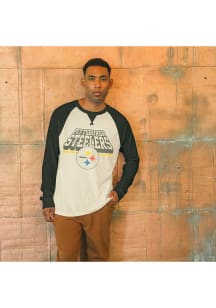 Junk Food Clothing Pittsburgh Steelers Black Raglan Long Sleeve Fashion T Shirt