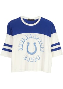 Junk Food Clothing Indianapolis Colts Womens White Hail Mary Short Sleeve T-Shirt