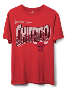 Junk Food Clothing Chicago Bulls Red Postcard Short Sleeve T Shirt