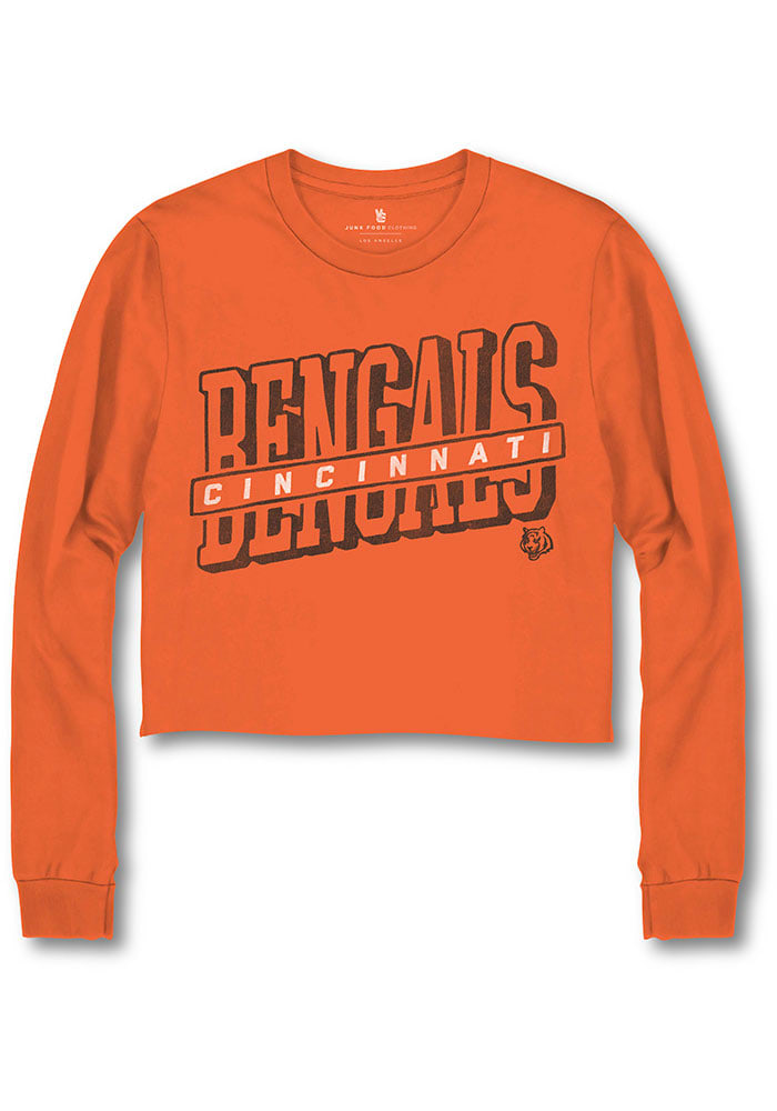 Junk Food Clothing Cincinnati Bengals Womens Orange Slanted LS Tee