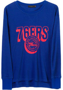 Junk Food Clothing Philadelphia 76ers Womens Blue Time Out LS Tee
