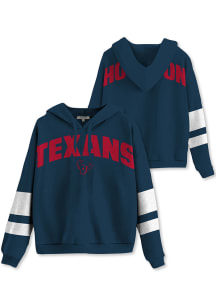 Junk Food Clothing Houston Texans Womens Navy Blue Sideline Hooded Sweatshirt