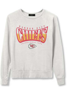 Junk Food Clothing Kansas City Chiefs Womens White Raglan Crew Sweatshirt