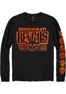 Junk Food Clothing Cincinnati Bengals Black Team Dia de Los Muertos Sugar Skull Long Sleeve T Sh..
