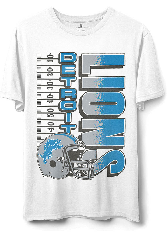 Junk Food Clothing Detroit Lions White Hashmark Short Sleeve T Shirt 2582