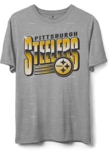 Junk Food Clothing Pittsburgh Steelers Grey Bubble Text Short Sleeve T Shirt
