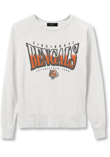 Junk Food Clothing Cincinnati Bengals Womens White Raglan Crew Sweatshirt