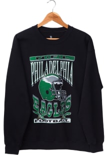 Junk Food Clothing Philadelphia Eagles Mens Black Flea Market Long Sleeve Crew Sweatshirt