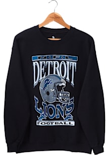 Junk Food Clothing Detroit Lions Mens Black Flea Market Long Sleeve Crew Sweatshirt