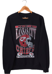 Junk Food Clothing Kansas City Chiefs Mens Black Flea Market Long Sleeve Crew Sweatshirt