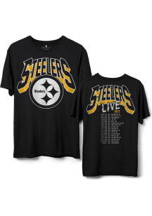 Junk Food Clothing Pittsburgh Steelers Black Concert Short Sleeve T Shirt