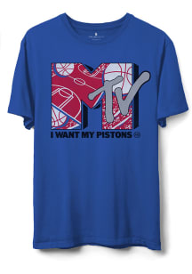 Junk Food Clothing Detroit Pistons Blue MTV I WANT MY Short Sleeve T Shirt
