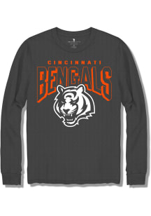 Junk Food Clothing Cincinnati Bengals Charcoal Bold Logo Long Sleeve T Shirt