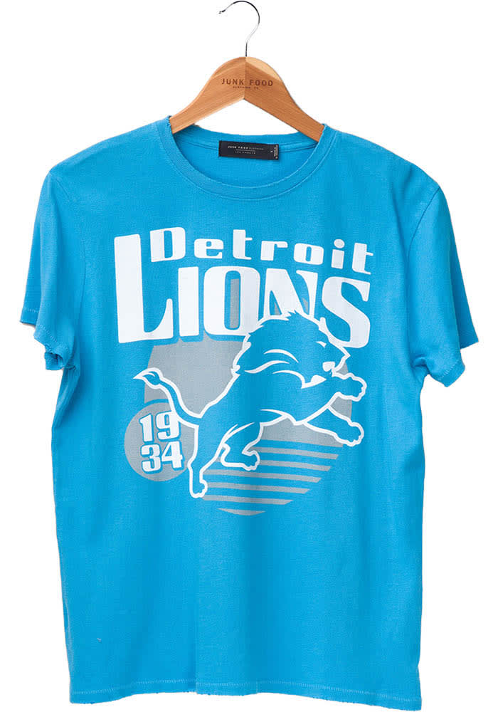 Junk Food Clothing Detroit Lions Womens Sunset T-Shirt - LIONSBLUE