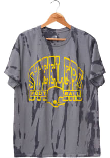 Junk Food Clothing Pittsburgh Steelers Black Flea Market Tie-Dye Short Sleeve Fashion T Shirt
