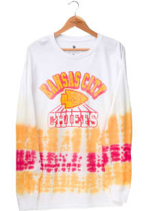 Junk Food Clothing Kansas City Chiefs White Flea Market Tie-Dye Long Sleeve Fashion T Shirt