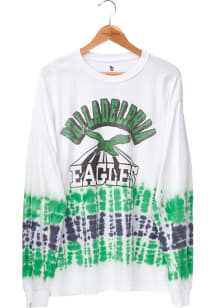 Junk Food Clothing Philadelphia Eagles White Flea Market Tie-Dye Long Sleeve Fashion T Shirt