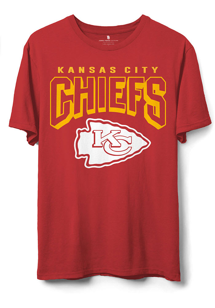 Junk Food Clothing Kansas City Chiefs Red BOLD LOGO Short Sleeve T Shirt