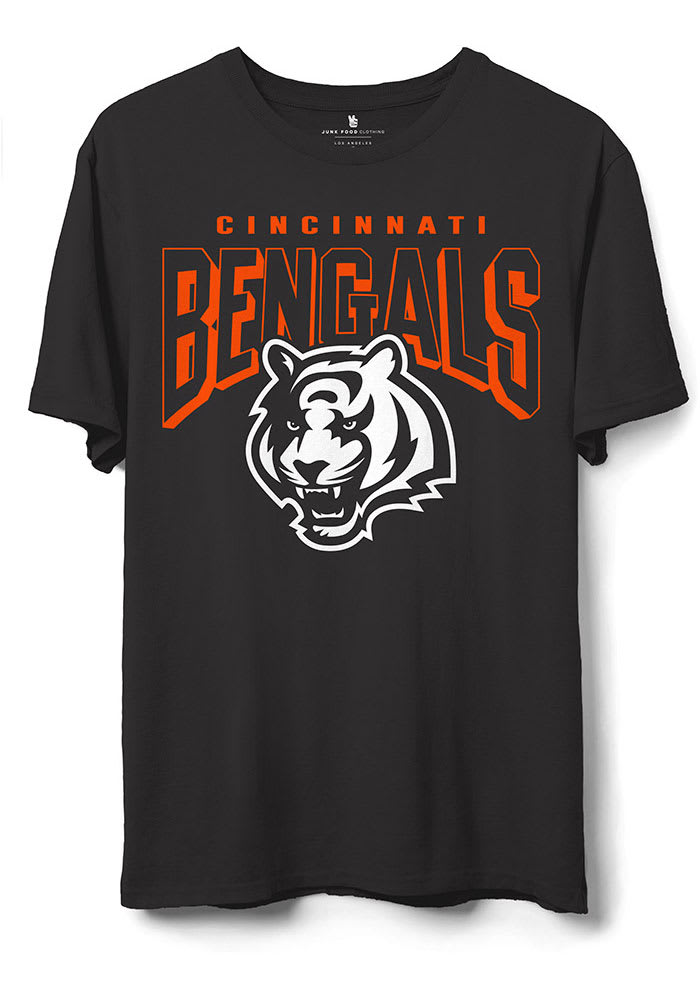 Junk Food Clothing Cincinnati Bengals Black BOLD LOGO Short Sleeve T Shirt
