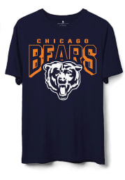 Junk Food Clothing Chicago Bears Navy Blue BOLD LOGO Short Sleeve T Shirt