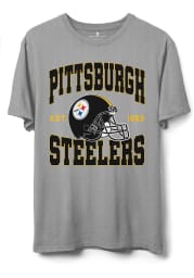 Junk Food Clothing Pittsburgh Steelers Grey NFL HELMET Short Sleeve T Shirt