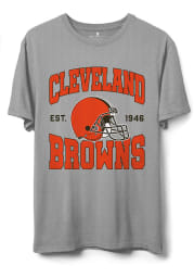 Junk Food Clothing Cleveland Browns Grey NFL HELMET Short Sleeve T Shirt