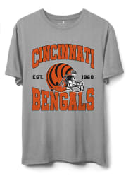 Junk Food Clothing Cincinnati Bengals Grey NFL HELMET Short Sleeve T Shirt